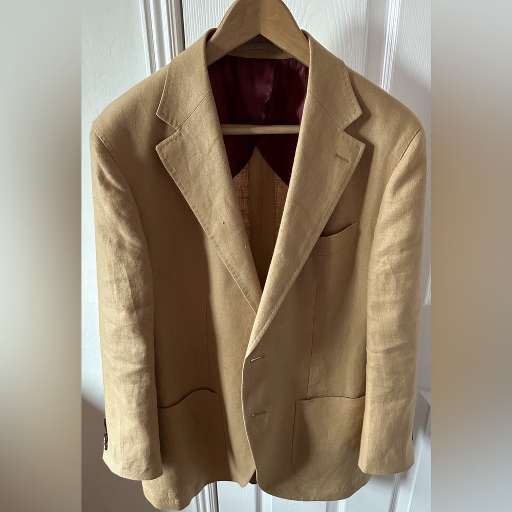 Sand linen sports coat